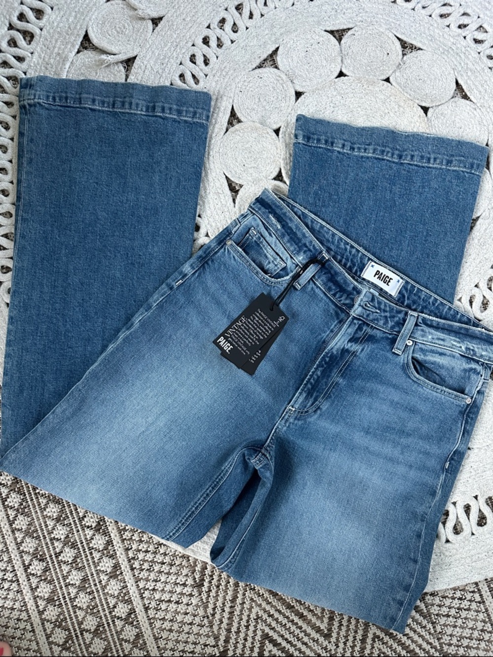 NWT PAIGE Leenah slim wide leg denim jeans 28 volar distressed $250 - Picture 12 of 12
